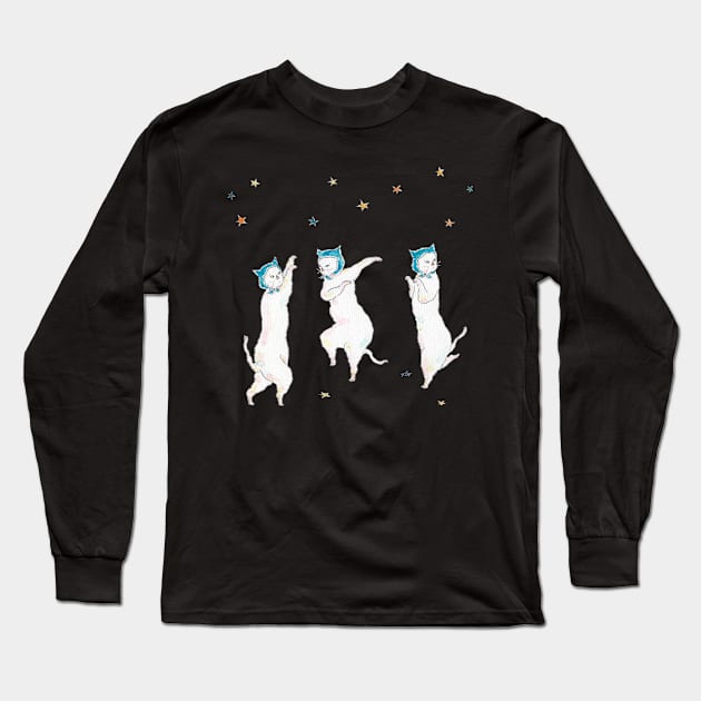 Dancing Cats Long Sleeve T-Shirt by TOCOROCOMUGI